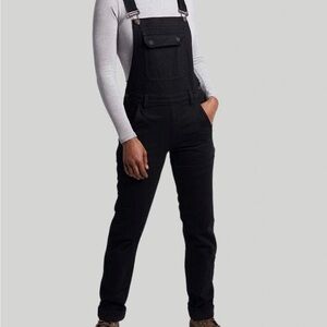 Women's Black Denim Overalls